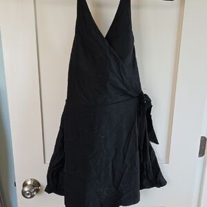J. Crew Elegant Black Wrap One-Piece Swimsuit
